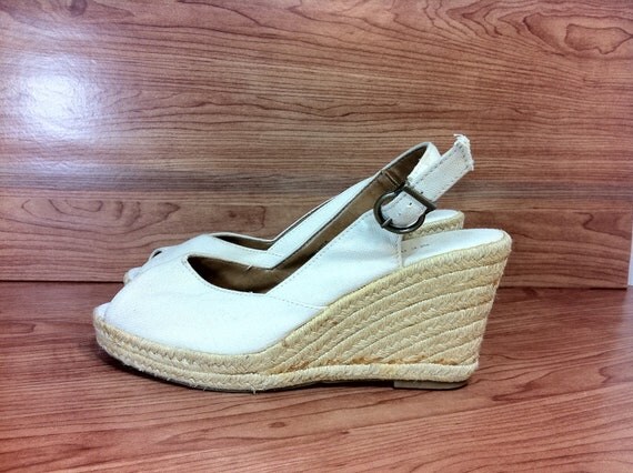 white wedge canvas shoes