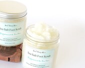 Peppermint & Tea Tree - All Natural Sea Salt Foot Scrub - Exfoliates and Deodorizes - Vegan Friendly
