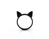 Black Cat ring, Cat Ears Ring, animal ring, fashion cool ring, cute kawaii ring, Neko ears, for the feline girlfriend, for the cat woman