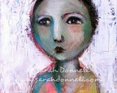 A4 Print White Butterfly Original Portrait Artwork Mixed Media Girl Woman Painting Acrylic on Canvas Textural Painting Australian - Lessons