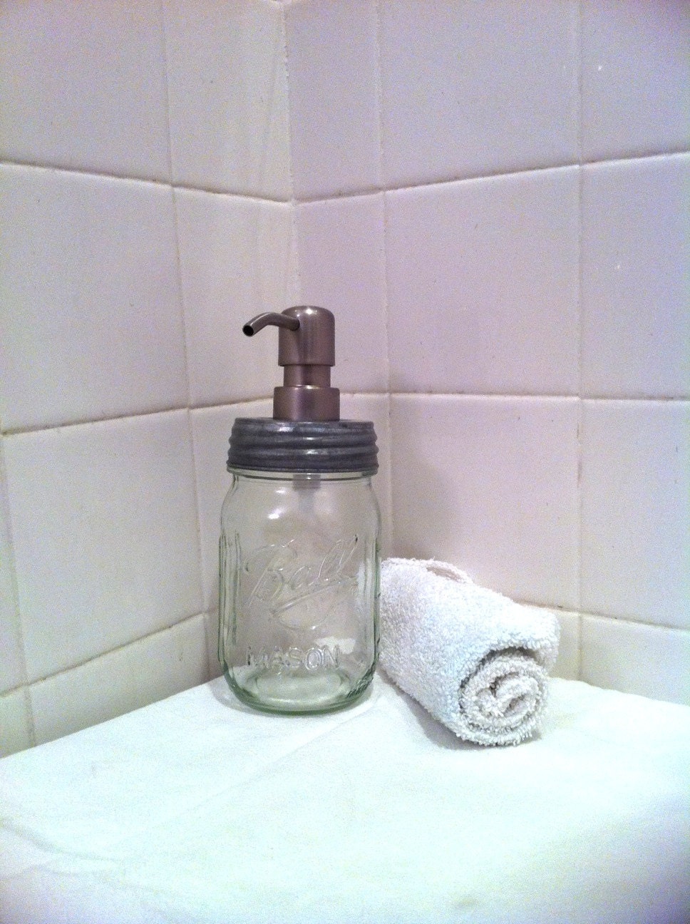 PINT Mason Jar Soap Dispenser, CLEAR small pint
