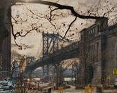 Manhattan Bridge NYC photo architecture print 8x12" print