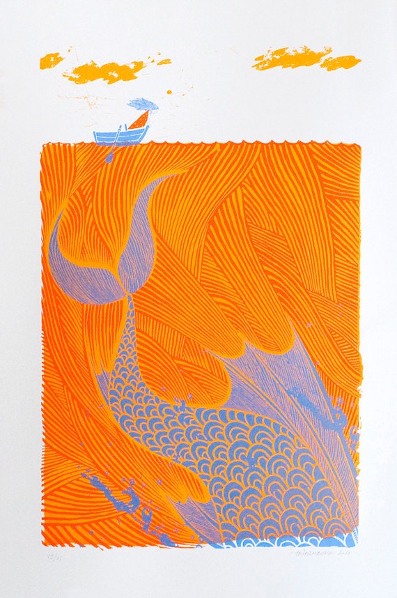 The Sea Monster, screenprint