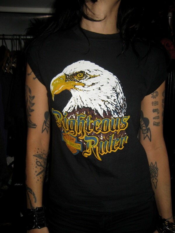 Vintage Harley Davidson Righteous Ruler Eagle shirt