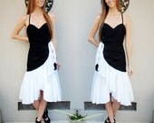 SALE Amazing black and white party dress with bow 9/10