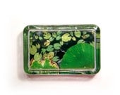Water Lilies Glass Paperweight - Dimensional Photo Sculpture