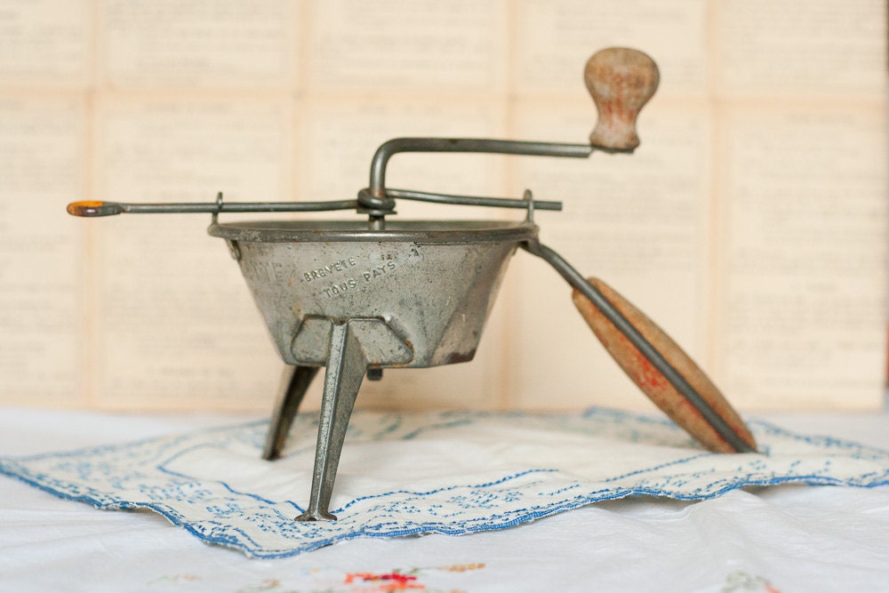Vintage French Vegetable Mill La Moulinette- the original French food grinder for the 1930s