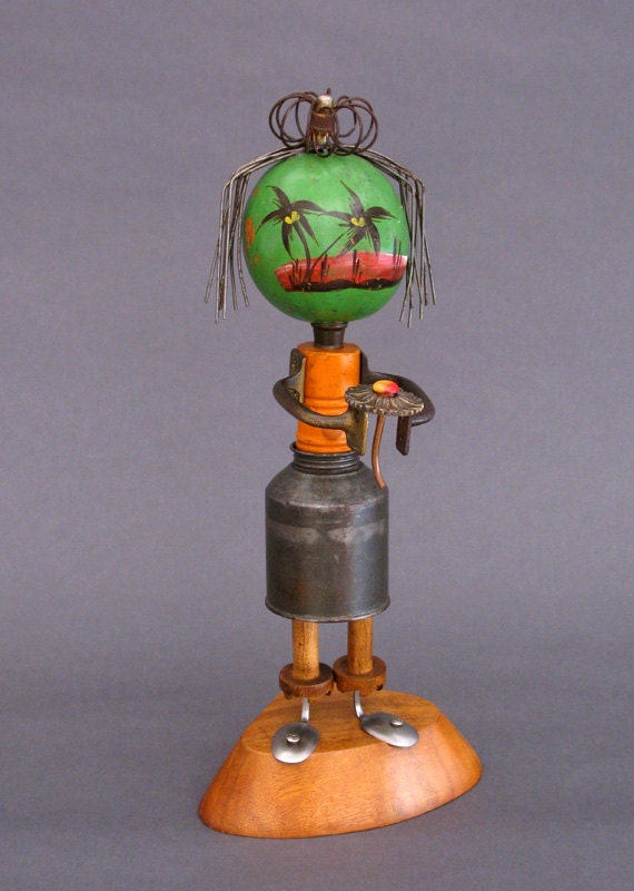 SALE - Found Object ROBOT SCULPTURE - Daisy