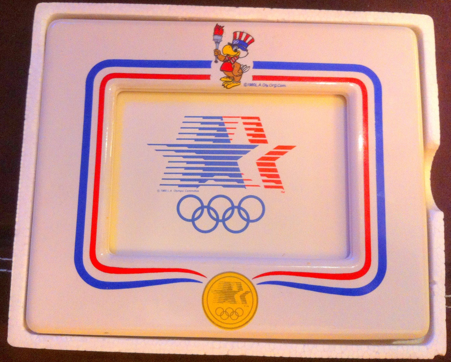 CERAMIC FRAME Vintage Sam the Olympic Eagle Official Mascot 1984 LA Olympic Games Olympic Summer Games Olympiad