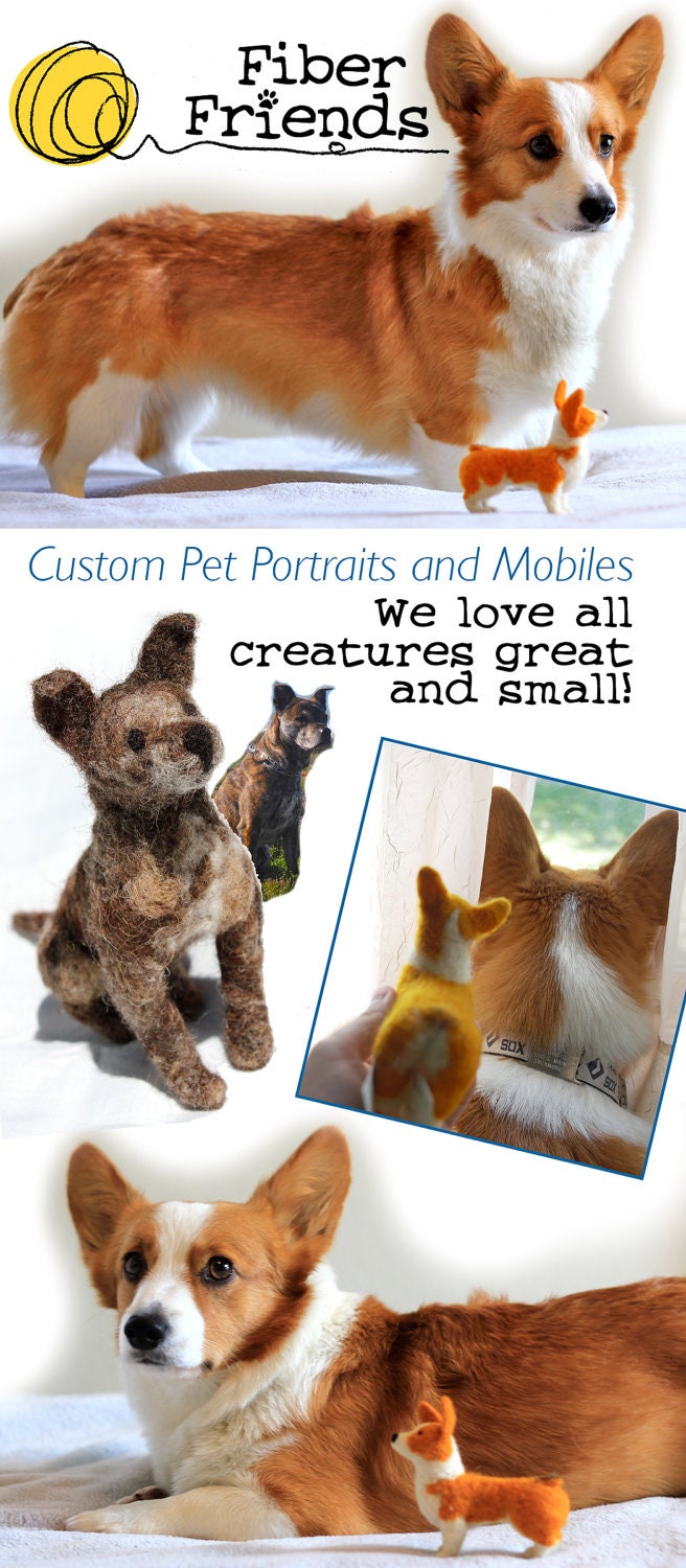 CUSTOM Pet Portrait - Tiny Felt Dogs, Cats and Critters to Match Your Pet