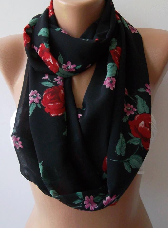 Infinity Scarf Loop Scarf Circle Scarf - It made with good quality CHIFFON fabric....small size infinity