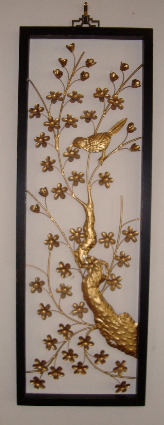 vintage Asian metal sculpture wall art by ClassicCrow
