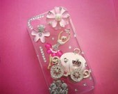 iPhone 4 and iPhone 4S Princess Inspired Pink Pumpkin Coach and Ballerina Rhinestone 3D Bling case