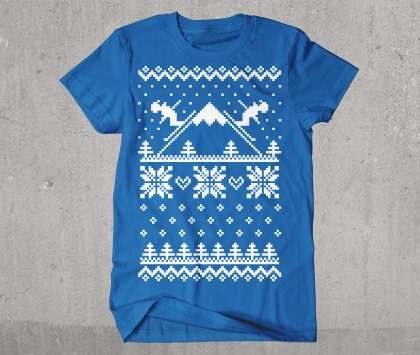 Items similar to Skiers Ugly Christmas Sweater T-shirt on Etsy