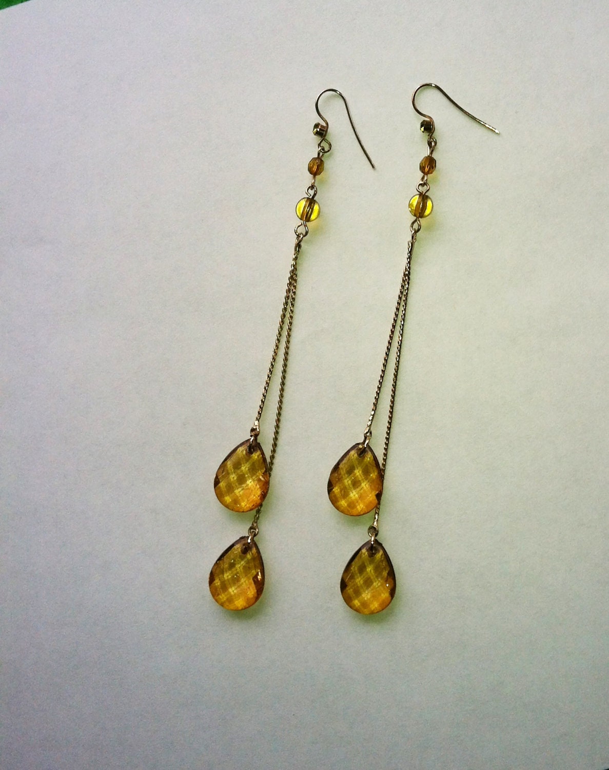 Golden Citrine Bead Luv Earrings - Clearance