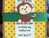 Monkey Birthday Invitation, Little Monkey invitation