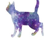 Cat II Galaxy Universe Fine Art Print Poster