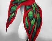 Felted Scarf Snake Wrap Felt Scarves Art to wear  Felt Nunofelt Nuno felt Silk Eco fairy multicolor shawl Fiber Art