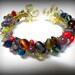 Rainbow Bracelet, glass beads wrapped with copper wire.