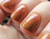 Bearded Lady Nail Polish - pumpkin orange with fuchsia glitter