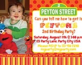 Elmo & Sesame Street Birthday Invitation - Custom Digital File