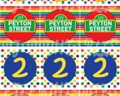 Sesame Street inspired Primary Color Cupcake Toppers- Customized Digital File Il_170x135