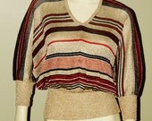 Vintage Organically Grown by Arpeja Metallic Knit Batwing Top