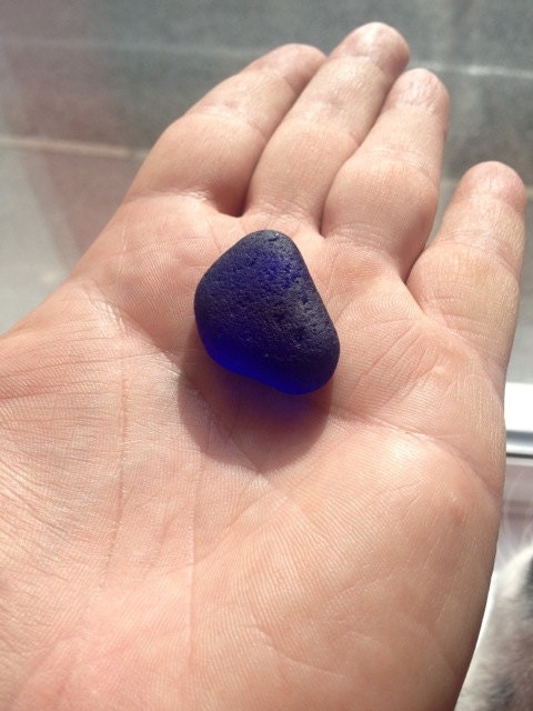 Dark blue cobalt sea glass, English sea glass, large cobalt sea glass