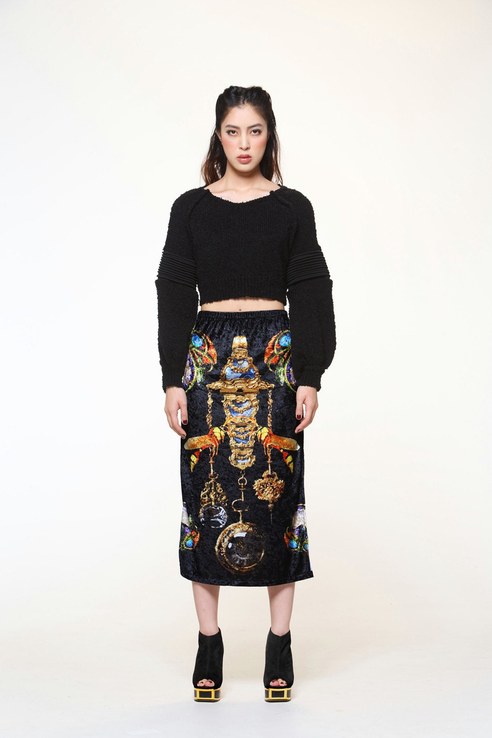 FABITORIA 2012AW digital printed maxi skirt - 06 Jewel bee