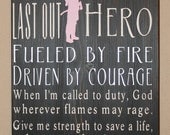 Female Firefighter Subway Art,  Firefighter Decor, Distressed Wall Decor, Custom Wood Sign, Firefighter, Typography Word Art