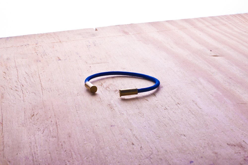 BRZN Bullet Casing Bracelet Navy recycled .22lr shells navy 550 paracord wire men women