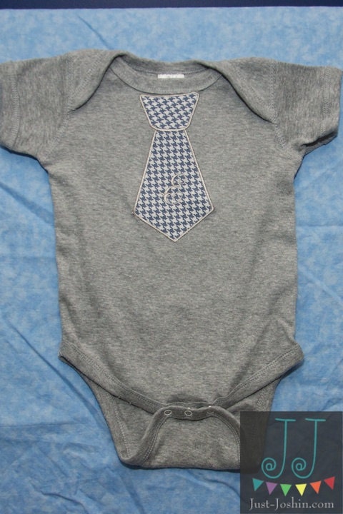 Personalized Boys applique monogram Neck Tie Onesies Bodysuits - MADE TO ORDER