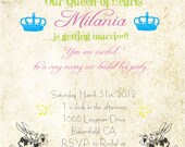 Customized Vintage Style Alice in Wonderland Fancy Tea Party baby, bridal shower, birthday invitation - Printable DIY 306