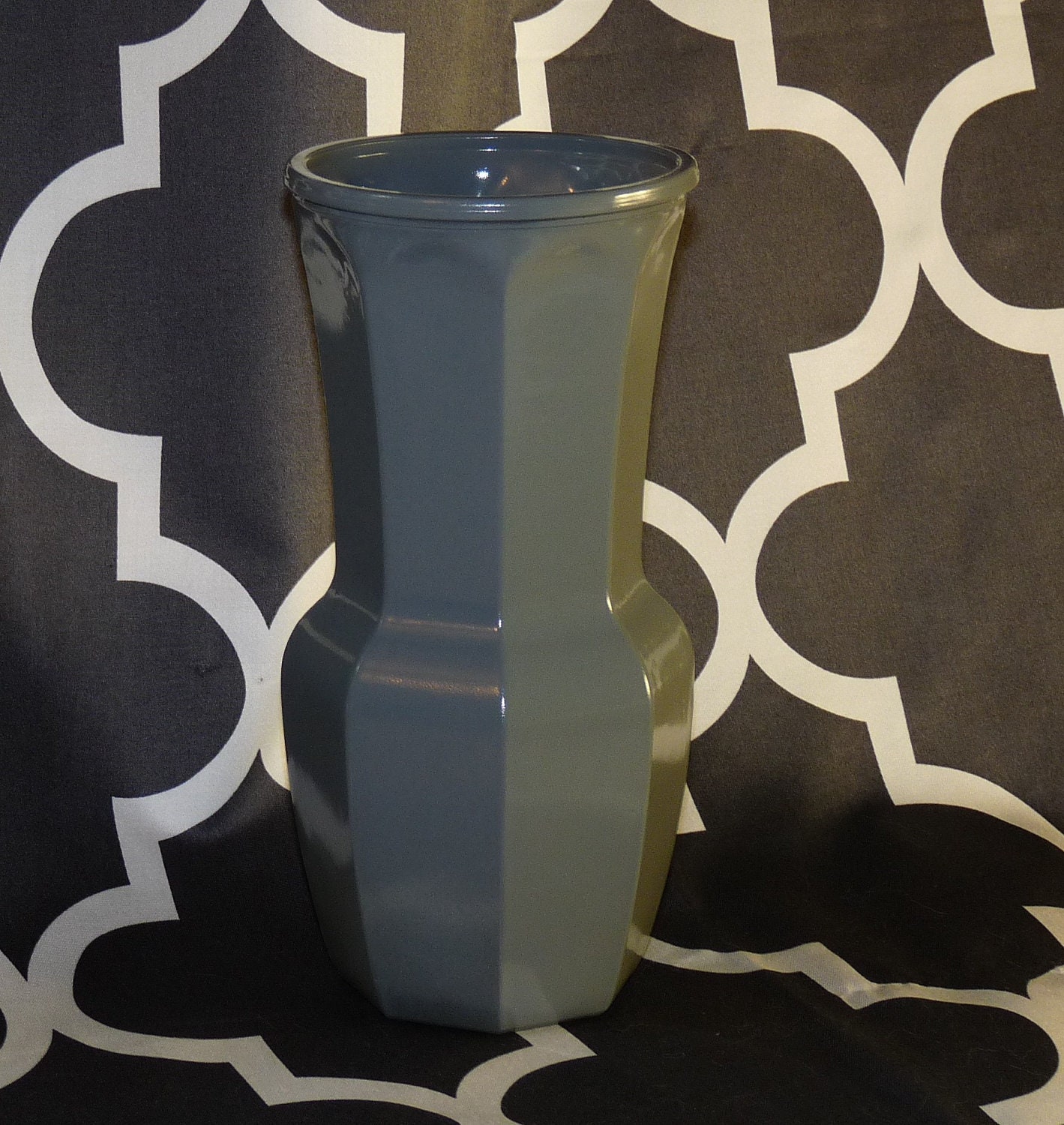 Vase, Glass Vase, Modern Home Decor, Office Decor, Gray/Grey Large Flower Holder recycled, Housewares