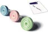 Pastel Bullseye Rings  - Pink, Blue, Green, Spiral, Statement, Paper Beads - PurpleSmoothie