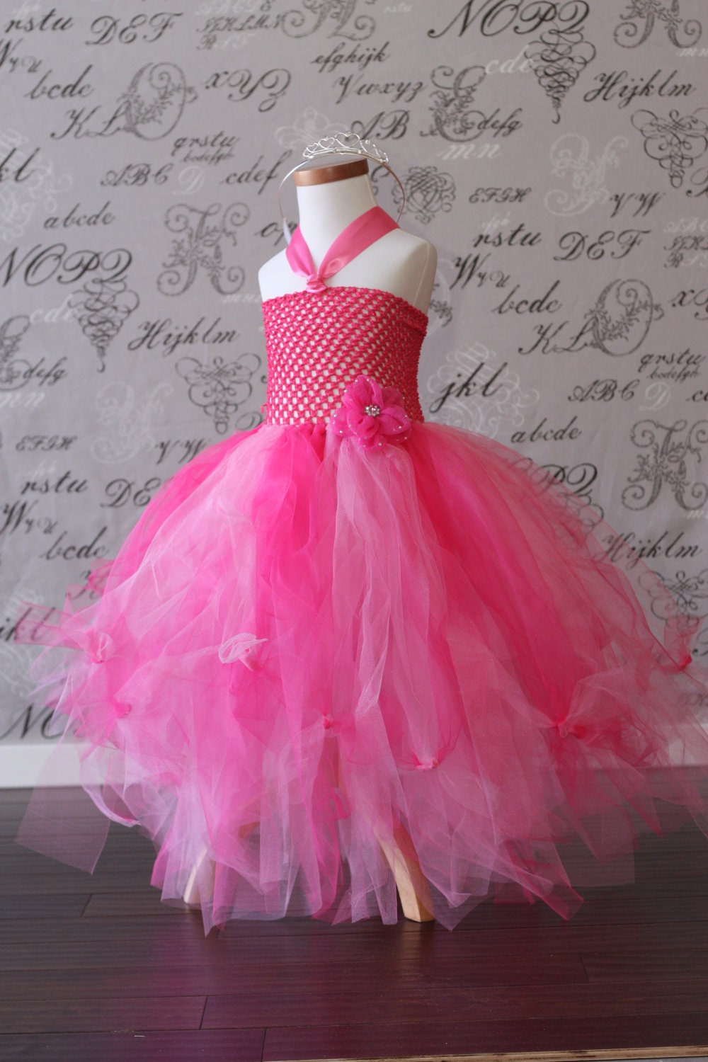 Pink Fuchsia Princess Tulle Tutu Dress-up Halloween Costume Flower Girl Wedding Disney Photo Prop Children Toddler Infant Custom Crochet