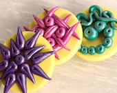 Polymer clay decorated buttons