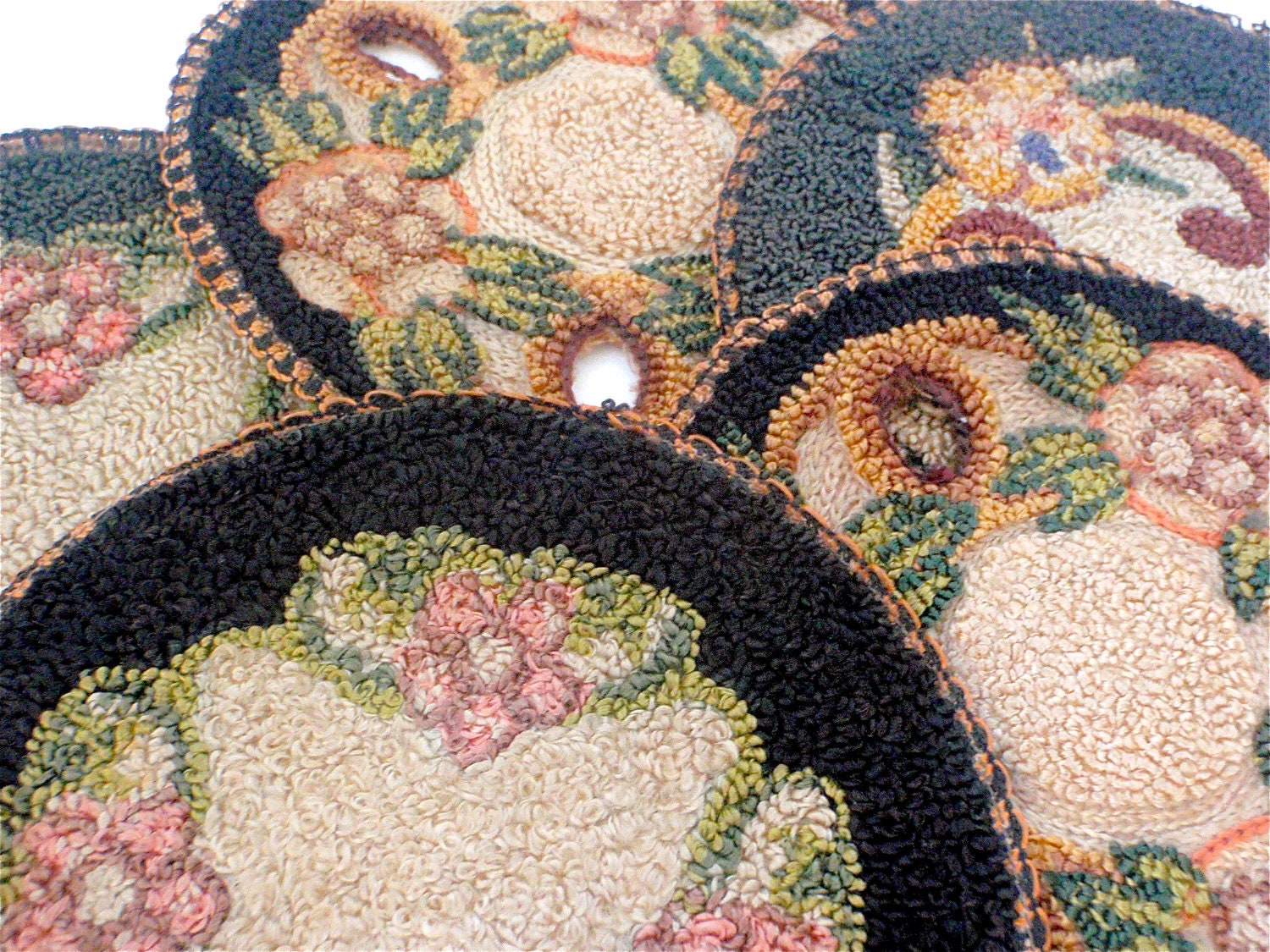 Lovely Needlepoint Coasters/Doilies Made In Occupied Japan