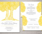 Whimsical Tree Custom "Marcy" Wedding Invitation Suite - Rustic Shabby Chic Invitations - DIY Digital Printable or Printed Invite