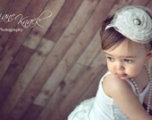 Ivory Vintage Lace Headband Pearl Cream Babies Toddlers Girls Large Big Over the Top Photography Prop Boutique