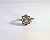 Vintage Sterling Silver and Amethyst Ring Womens Size 7