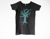Tree Shirt - One Tree One Shirt - Women - Black and Teal - Ladies - The Tshirt that Grows a Forest - S, M, L, XL