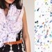 Printed Scarf Shawl - Rock Particle Pattern on Semi Sheer Cotton Voile