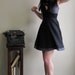 Winter Grey Dress - black silk and vintage style lace, bohemian boho clothing dress - small