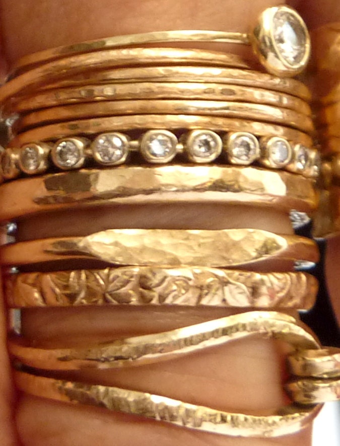 Modern Stacking Gold Ring Handmade