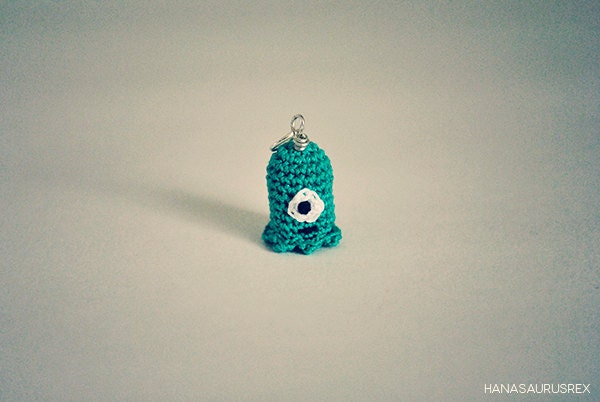 Amigurumi Monster // Green // Stitch Marker // Charm // Micro Crochet