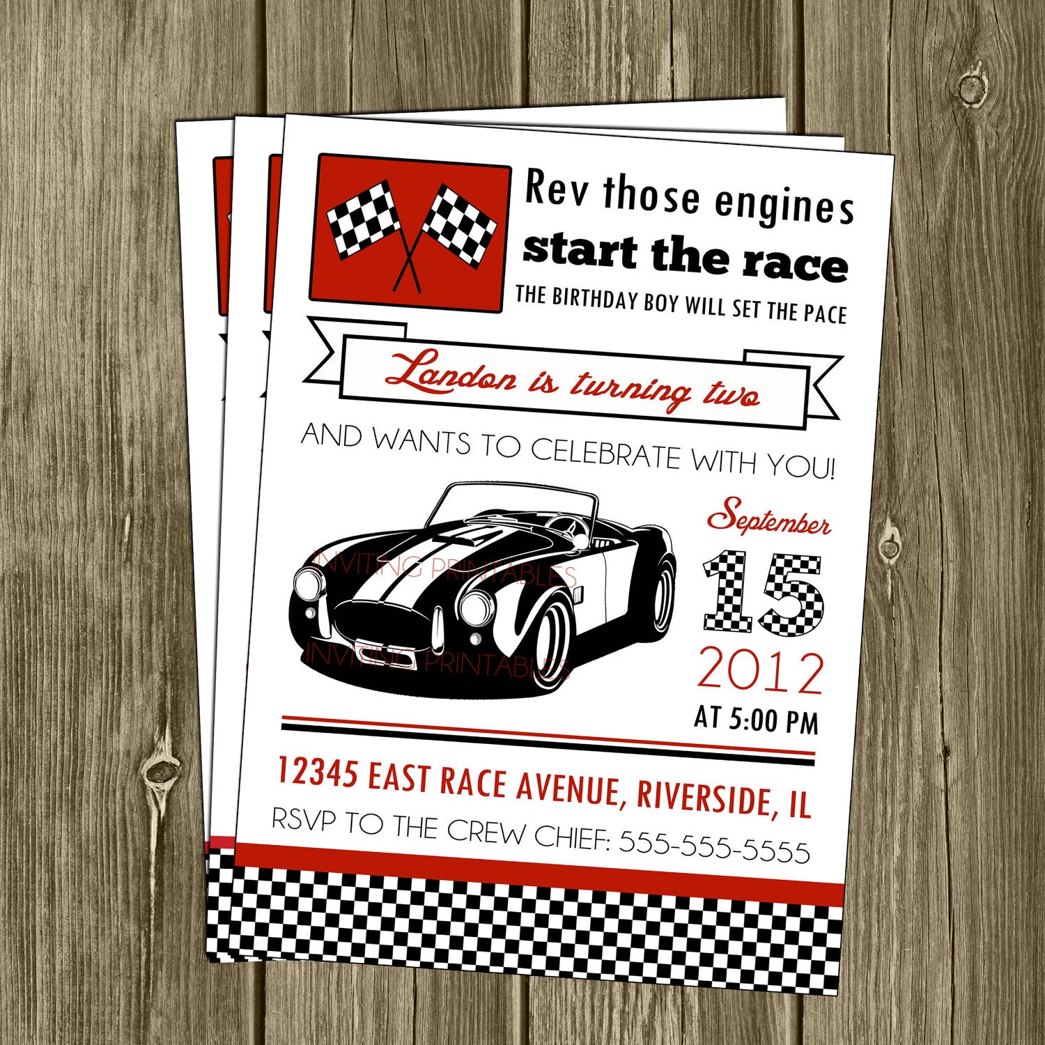 Car Birthday Invitation -