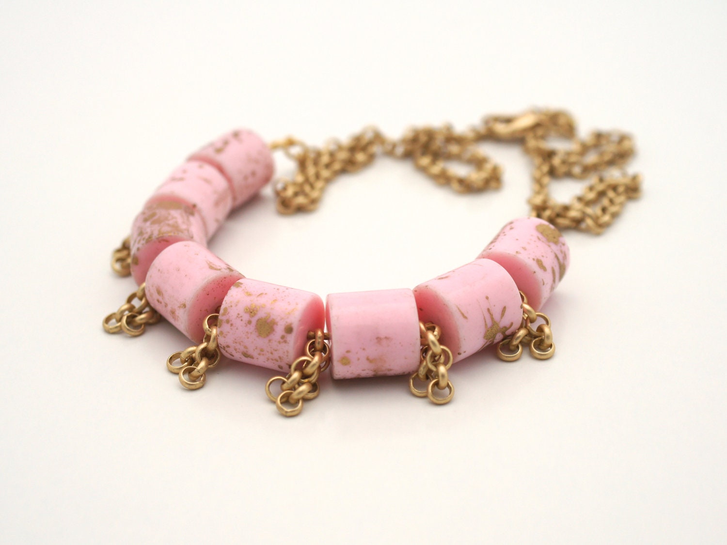 PINK PAINT SPLASH Everyday Necklace by Cheydrea