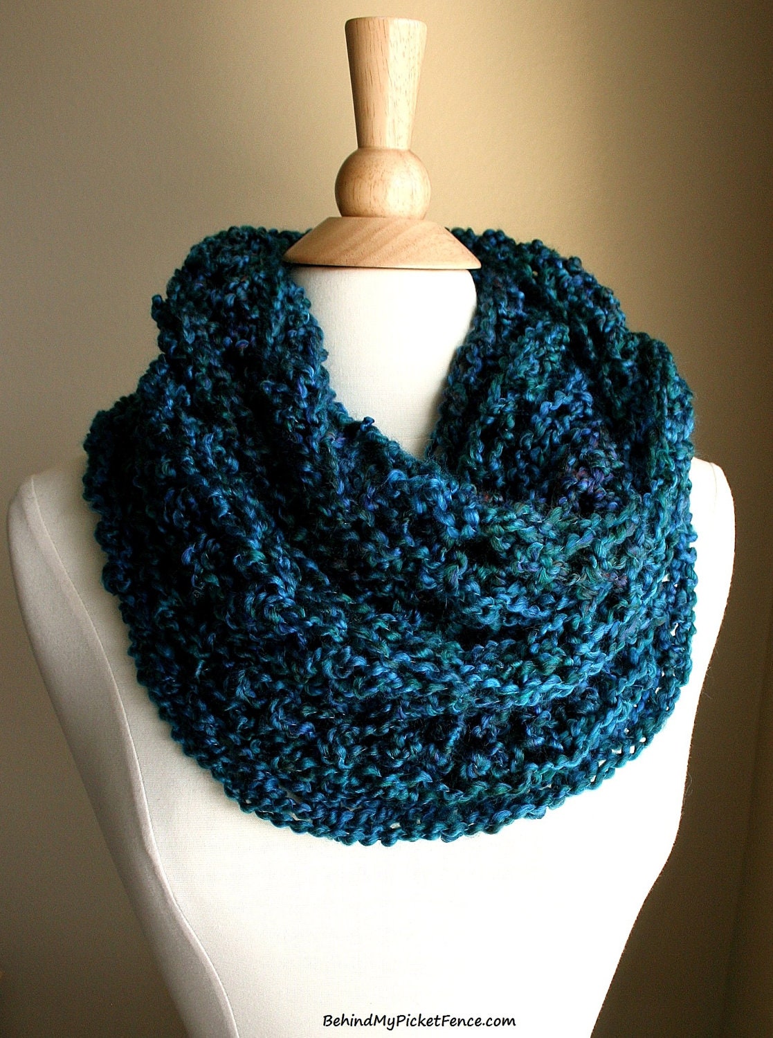Sale - BEACHCOMBER INFINITY SCARF  - Warm, soft & stylish scarf rich in texture - Deep Sea