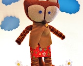 Woodland Nursery Decor, Fox Plush made from Upcycled Sweaters, Eco Friendly Kids Toy - OllieAndRose